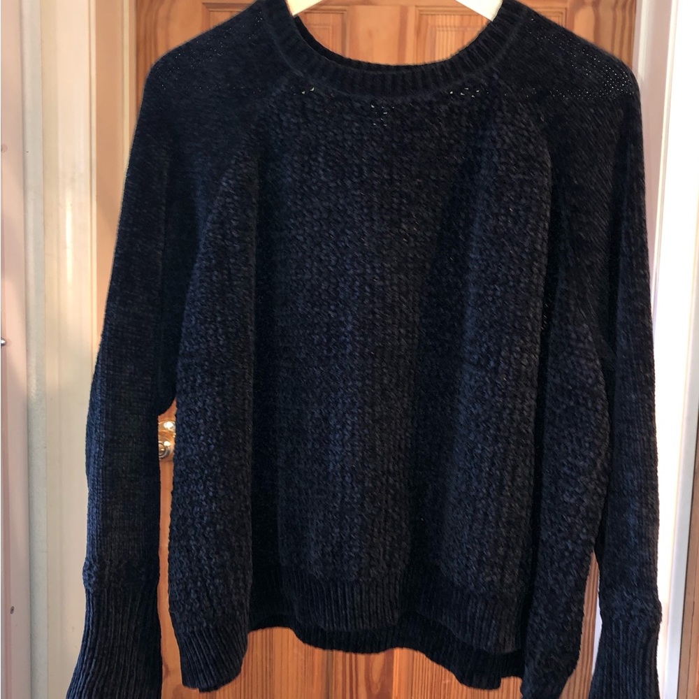 Womens black chenille sweater, XXL